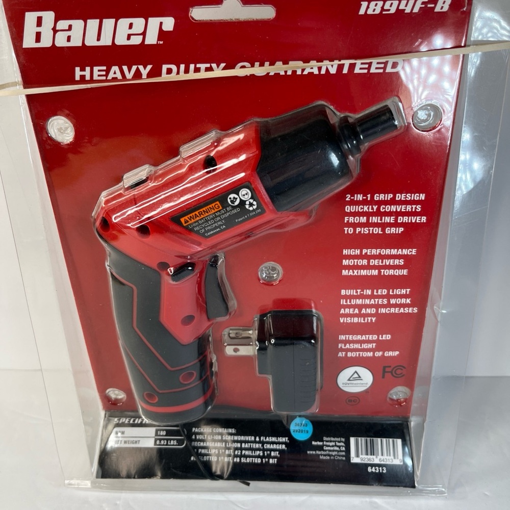 Bauer Red and Black Cordless Screwdrive Misding Bits